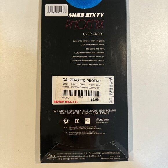 Y2K deadstock Miss Sixty thigh high turquoise nylons - Picture 5 of 6